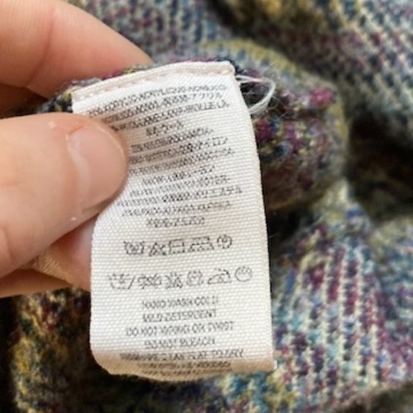 Free People Long Green and White Patterned Bohemian Sweater Size XS - Picture 6 of 11